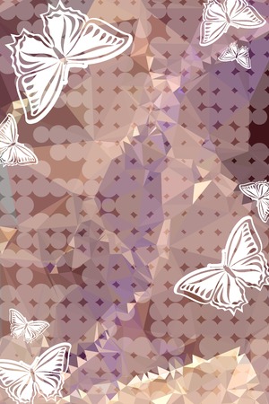 Abstract vertical background with flying butterflies.のイラスト素材