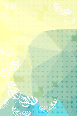 Abstract vertical background with flying butterflies.のイラスト素材