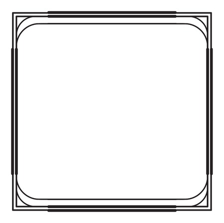 Black and white square frame. Copy space. Design element for your artwork. Vector clip art.のイラスト素材