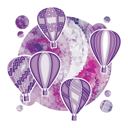 Air balloon flyingのイラスト素材