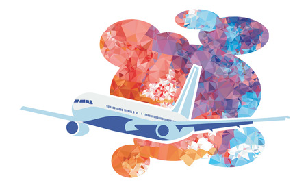 Flying plane. Air transportationのイラスト素材
