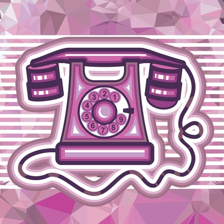 Vintage classic telephone. Retro cellphone handsetのイラスト素材