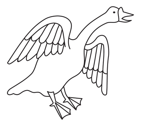 White goose with long neckのイラスト素材