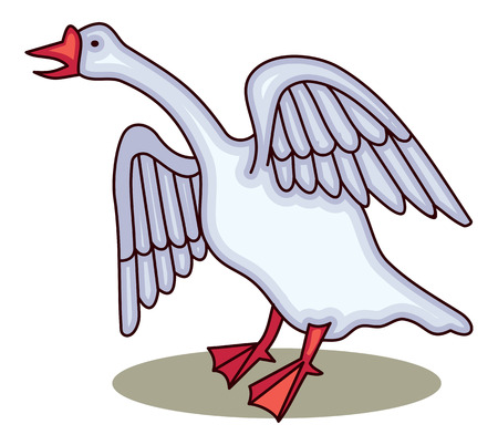 White goose with long neckのイラスト素材