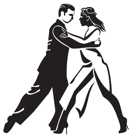 Stylised Image Of Tango Dancers Man And Woman Silhouettesのイラスト素材 イメージマート