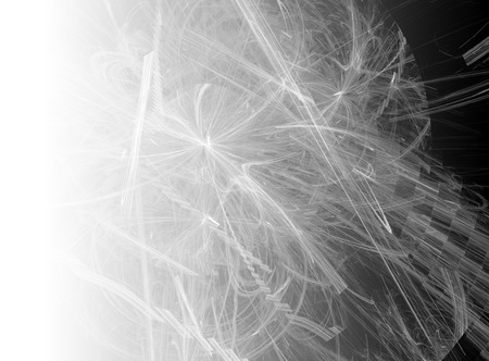 Grayscale abstract fractal background. Faded page side.の写真素材