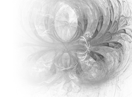 Grayscale abstract fractal background. Faded page side.の写真素材