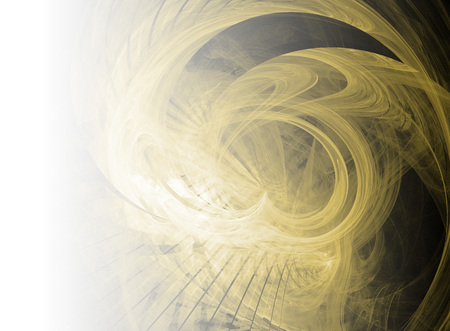 Yellow abstract fractal background. Faded page side.の写真素材