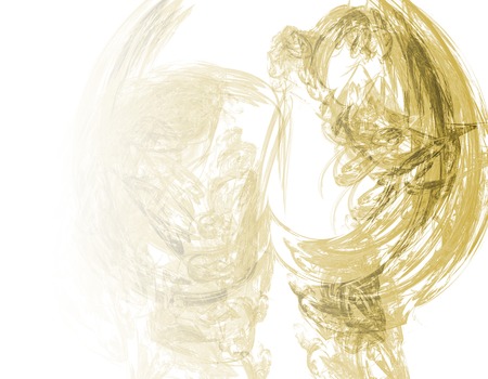 Yellow abstract fractal background. Faded page side.の写真素材