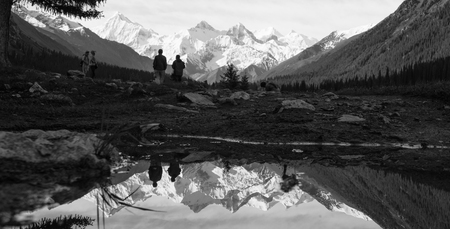 Snow mountain reflection