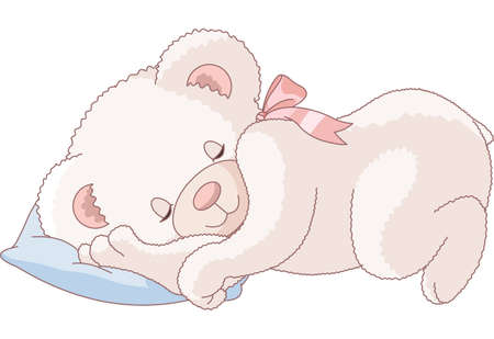 Illustration of Very Cute sleeping Teddy Bear のイラスト素材