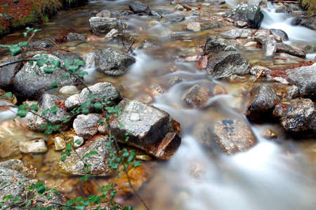 view of a frozen river in the sierra de Madridの写真素材