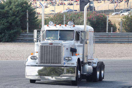 Madrid, Spain- April 4, 2016: Truck races in the Jarama circuitの写真素材