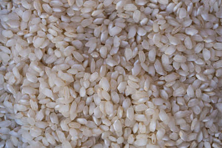 handful of grains of white riceの写真素材