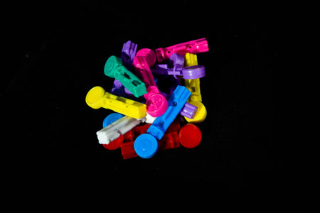 colored needles for blood testsのeditorial素材