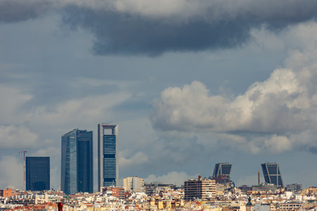 landscape of madrid city in autumn