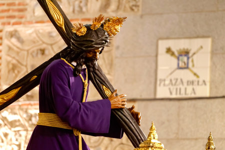 Madrid, Spain- March 20, 2019: Jesus el Pobre. Religious processions. Christian tradition.