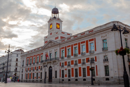 Madrid, Spain- November 1, 2021: Puerta del Sol in Madrid at sunriseのeditorial素材