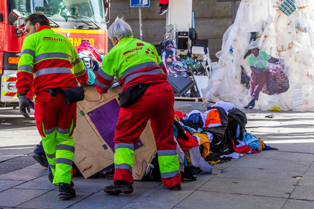 Rescue workers in the streets of Barcelona