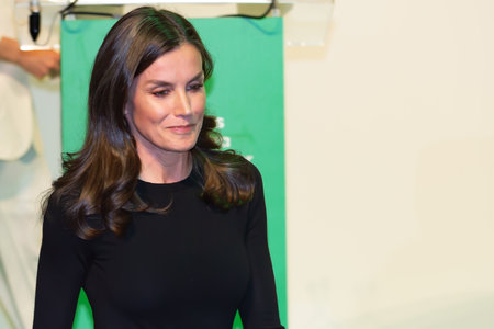 Madrid, Spain- February 2, 2023: Queen Letizia attends the meeting of businessmen on the international cancer day that is celebrated on February 2.のeditorial素材