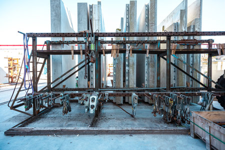 Precast concrete wall panels in factory to transport and install