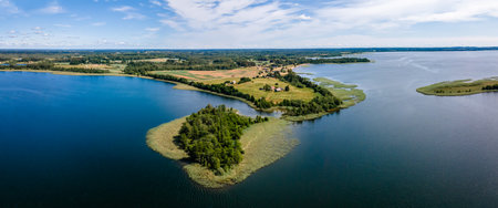 Beautiful Landscape of Latvia during summer, Latgale land of blue lakes, Raznas lakeの写真素材