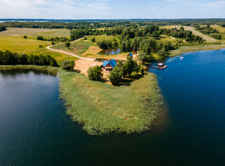 Beautiful Landscape of Latvia during summer, Latgale land of blue lakes, Raznas lakeの写真素材