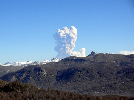 amazing view of volcanic eruptionの写真素材
