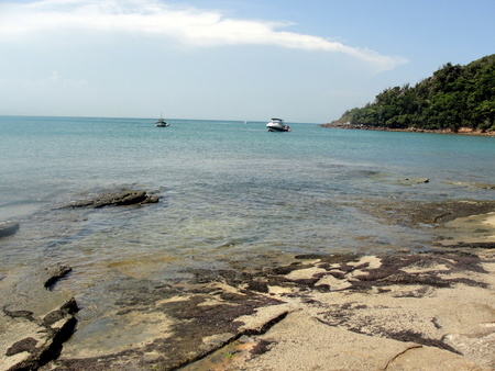 Boats on Buzios beachの写真素材
