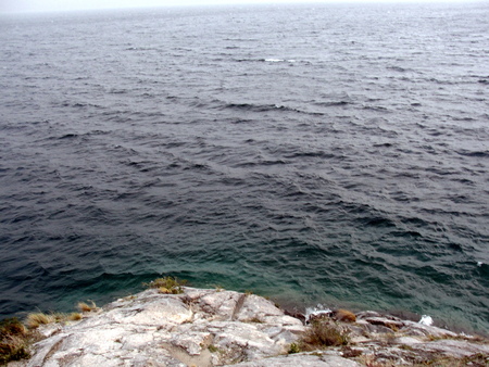 deep view of Lacar lakeの写真素材