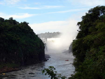 Iguazu waterfalls with exuberant vegetationの写真素材