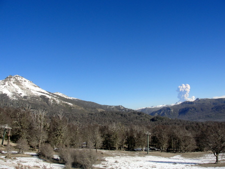 Other view of volcanic eruption in valleyの写真素材