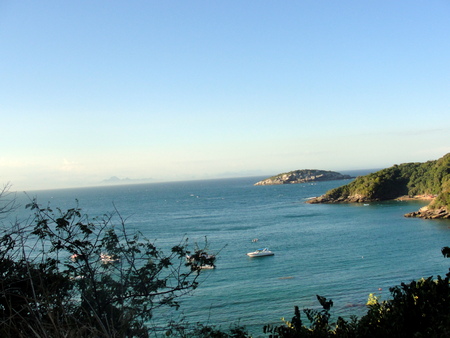 Panoramic view over a hillの写真素材