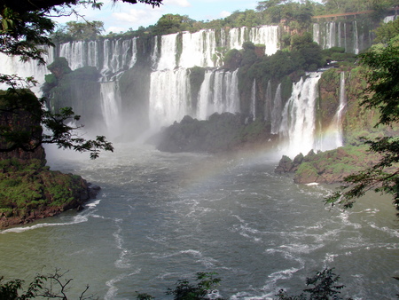 Panoramic view of Iguazu fallsの写真素材