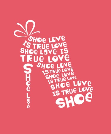 Fashion colored woman shoe made from quotesの写真素材