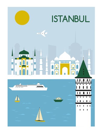 Istavbul city Turkey  made in bright colorsの写真素材