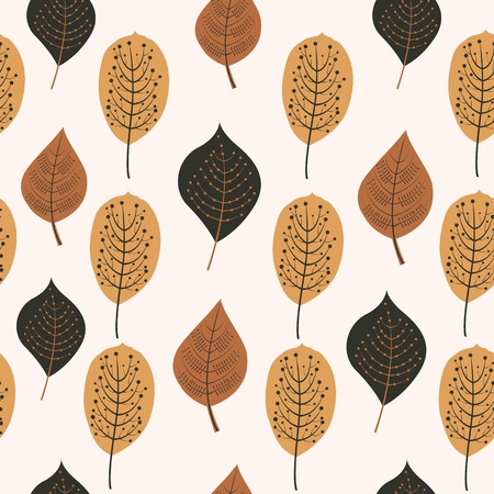 Seamless pattern with stylized  leaves. Vectorの写真素材