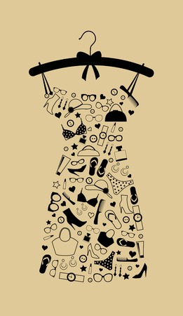 Fashion female dress from accessories. Vectorの写真素材