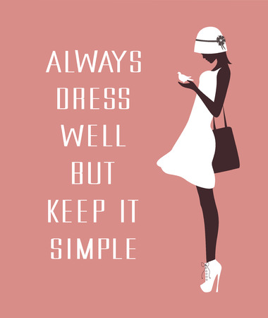 Fashion woman with a quote.の写真素材