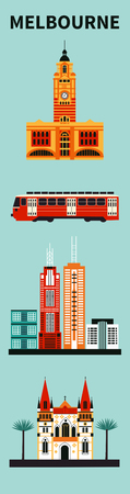 Melbourne city. Vectorのイラスト素材