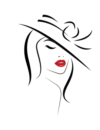 Logo of the Woman with long hair. Vector