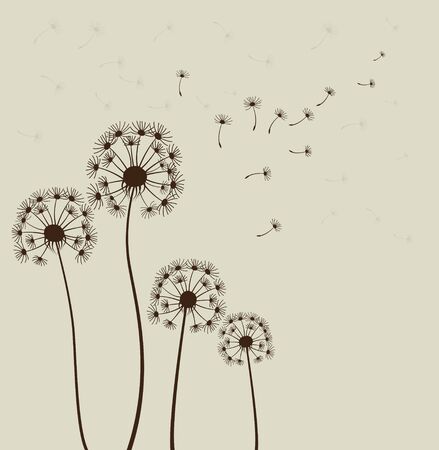 Stylized dandelion flowersのイラスト素材