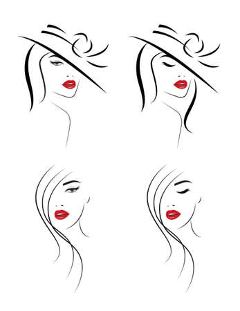 Set of Beautiful stylish Womenのイラスト素材