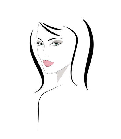 Logo of the woman with long hairのイラスト素材