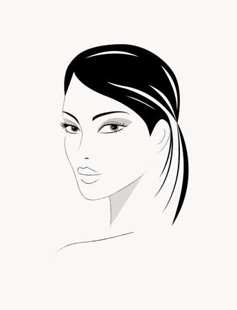 Logo of the woman with long hairのイラスト素材