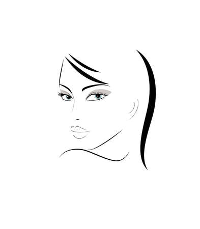 Logo of the woman with long hairのイラスト素材