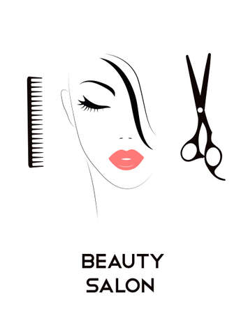Logo of the beautiful woman for beauty salonのイラスト素材