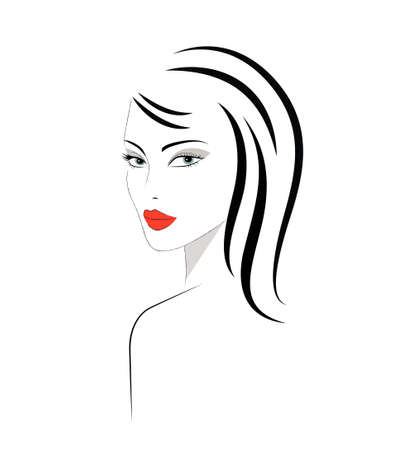 Logo of the woman with long hairのイラスト素材
