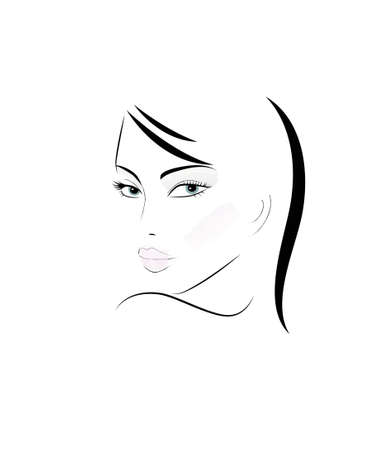 Logo of the woman with long hairのイラスト素材