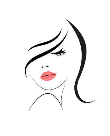 Logo of the beautiful woman with long hairのイラスト素材